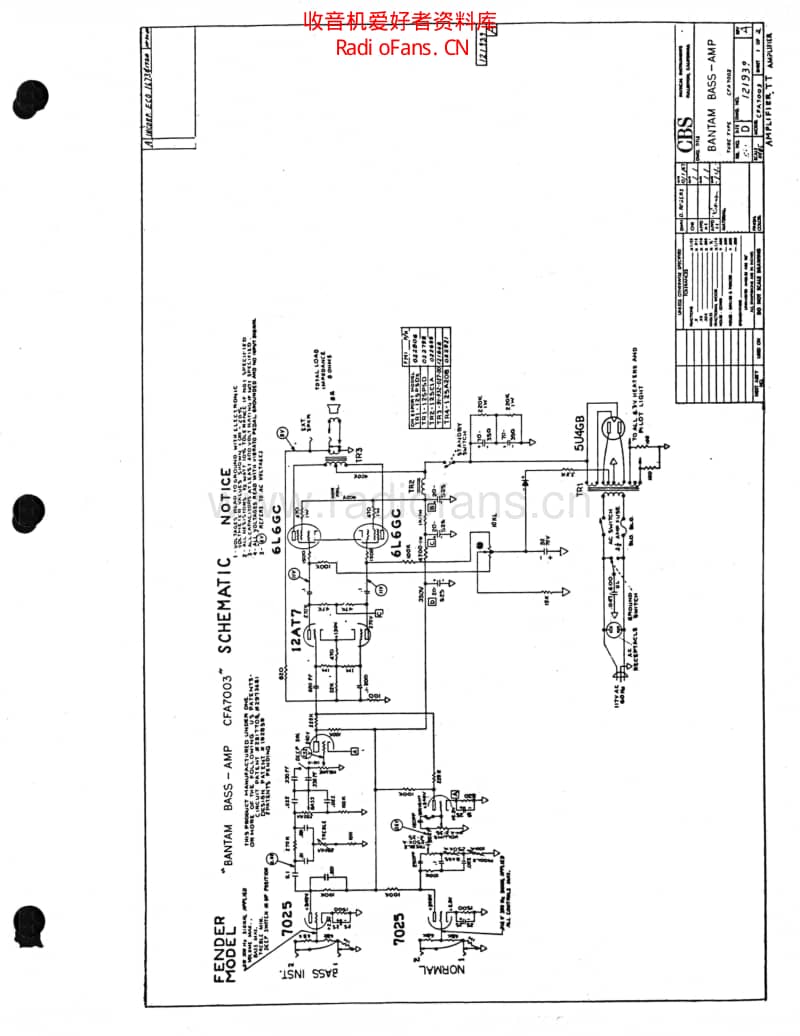 Fender_bantambass_cfa7003 电路图 维修原理图.pdf_第1页