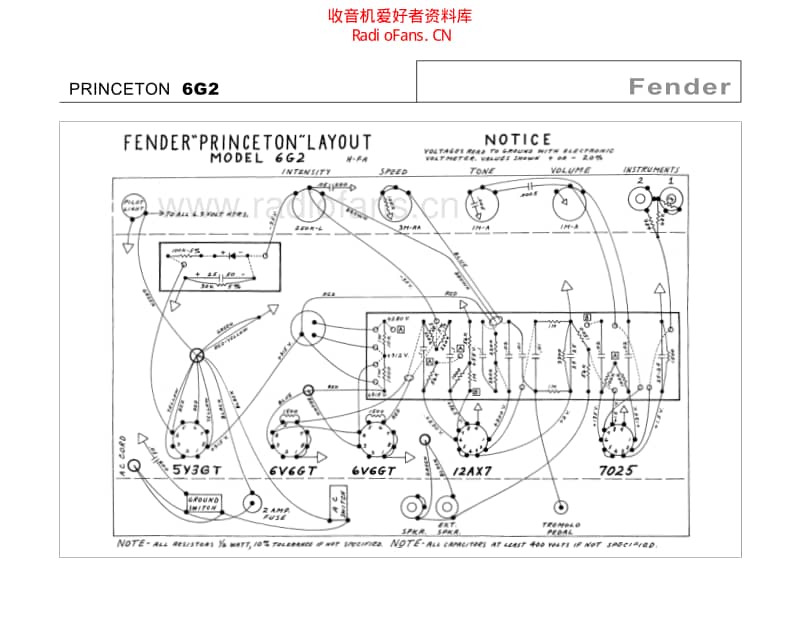 Fender_princeton_6g2 电路图 维修原理图.pdf_第1页