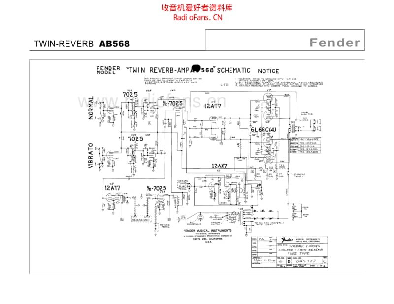 Fender_twin_reverb_ab568 电路图 维修原理图.pdf_第1页