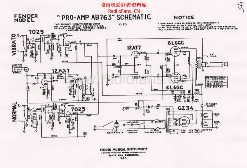 Fender_pro_ab763_schematic 电路图 维修原理图.pdf_第1页