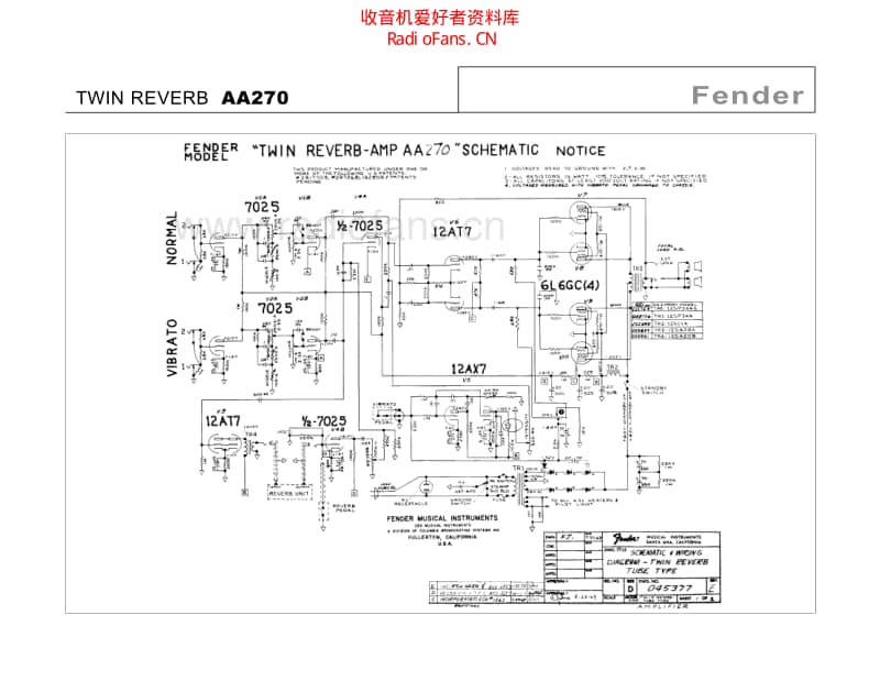Fender_twin_reverb_aa270 电路图 维修原理图.pdf_第2页