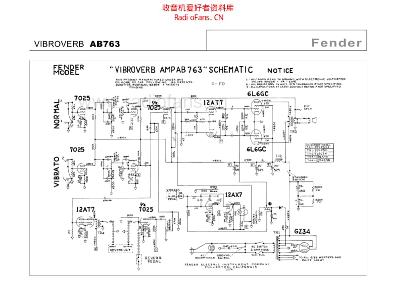 Fender_vibroverb_ab763 电路图 维修原理图.pdf_第2页