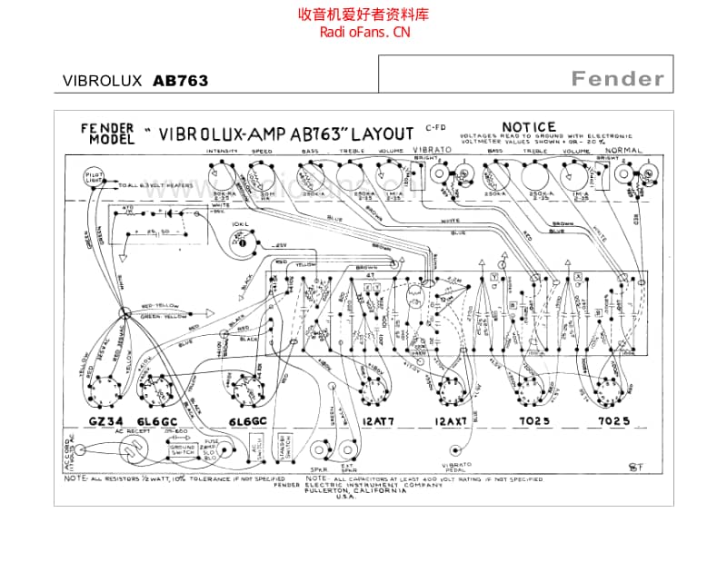 Fender_vibrolux_ab763 电路图 维修原理图.pdf_第1页