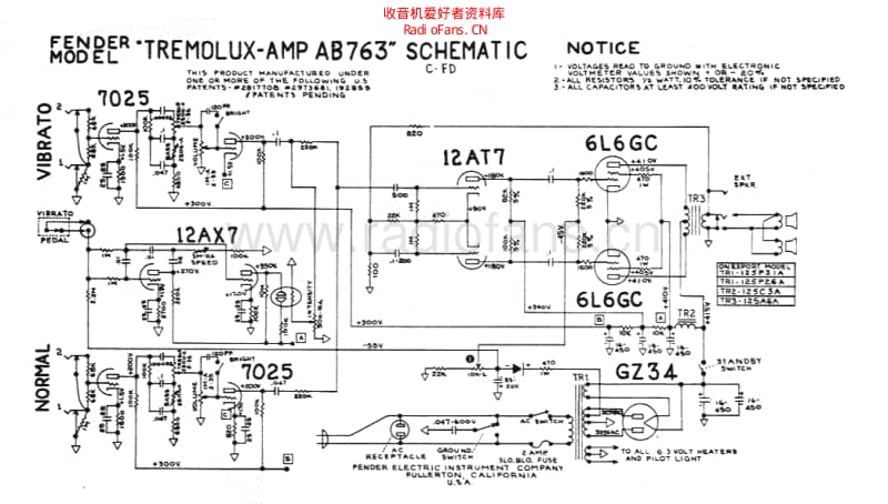 Fender_tremolux_ab763_schem 电路图 维修原理图.pdf_第1页