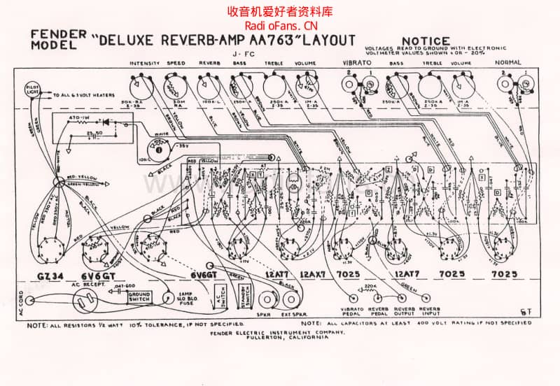 Fender_deluxe_reverb_aa763_layout 电路图 维修原理图.pdf_第1页