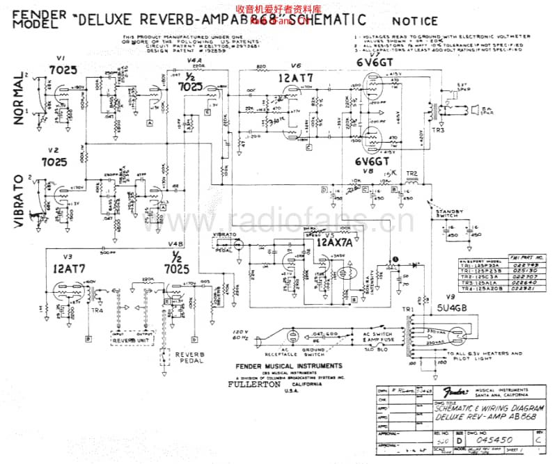 Fender_deluxereverb_ab868_schem 电路图 维修原理图.pdf_第1页