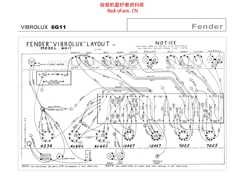 Fender_vibrolux_6g11 电路图 维修原理图.pdf_第1页