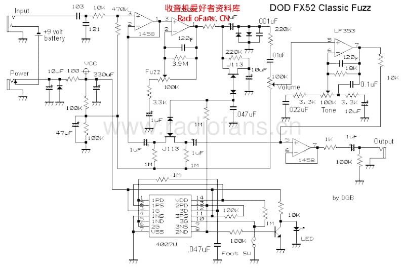 Dodfx52_classic_fuzz 电路图 维修原理图.pdf_第1页