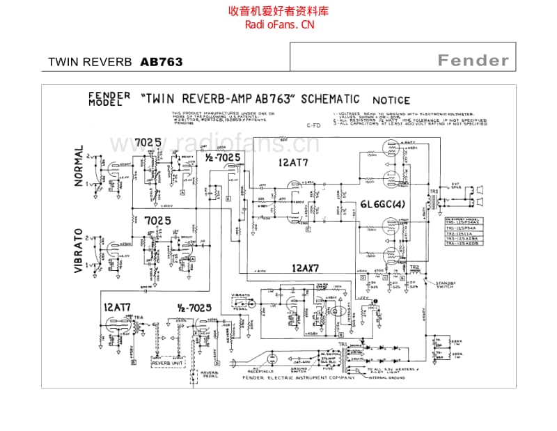 Fender_twin_reverb_ab763 电路图 维修原理图.pdf_第1页