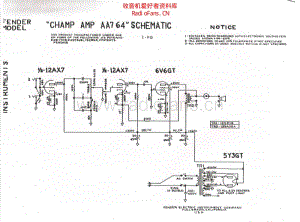 Fender_champ_aa764_schematic 电路图 维修原理图.pdf