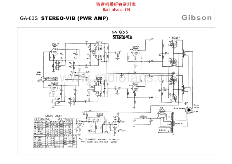 Gibson_ga_83s_stereo_vib_pwr_amp_ 电路图 维修原理图.pdf_第1页
