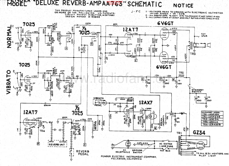Fender_deluxe_reverb_aa763_schem 电路图 维修原理图.pdf_第1页