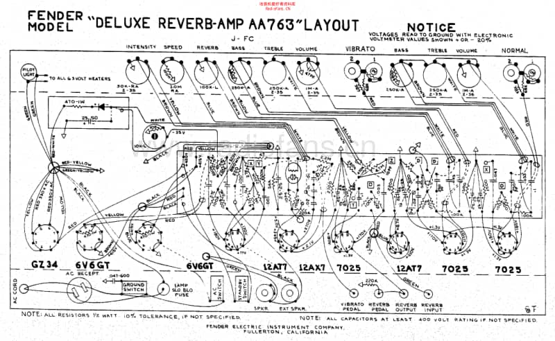 Fender_deluxe_reverb_aa763_schem 电路图 维修原理图.pdf_第2页