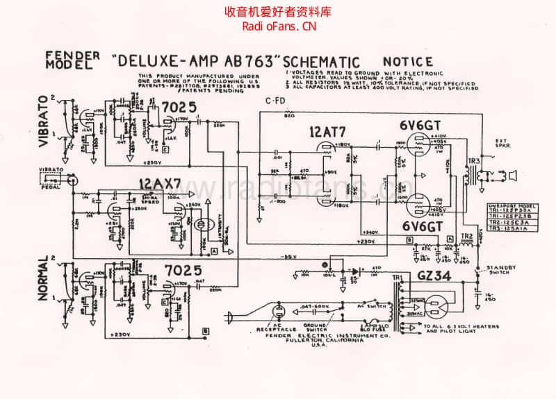 Fender_deluxe_ab763_schematic 电路图 维修原理图.pdf_第1页