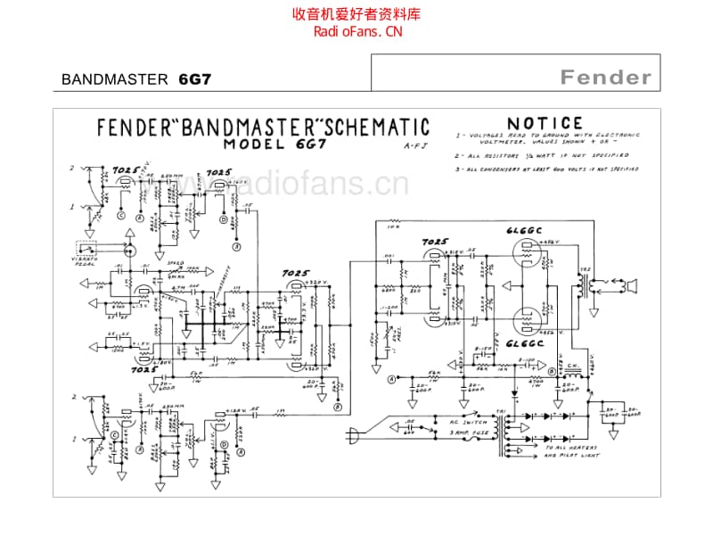 Fender_bandmaster_6g7 电路图 维修原理图.pdf_第2页