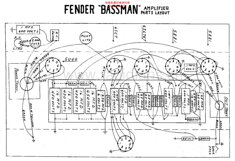 Fender_bassman_5b6_schem 电路图 维修原理图.pdf_第2页