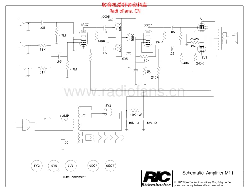 Rickenbacker_m11 电路图 维修原理图.pdf_第1页