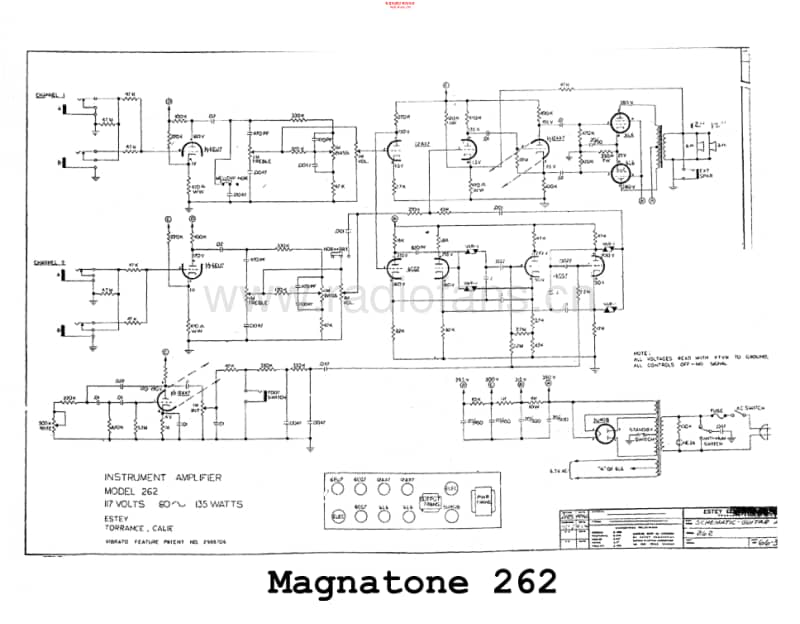 Magnatone_262 电路图 维修原理图.pdf_第1页