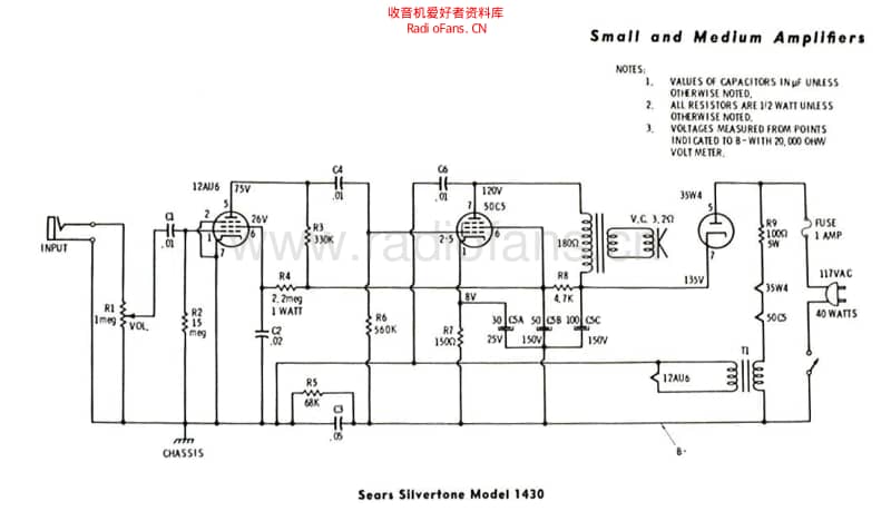 Silvertone1430 电路图 维修原理图.pdf_第1页