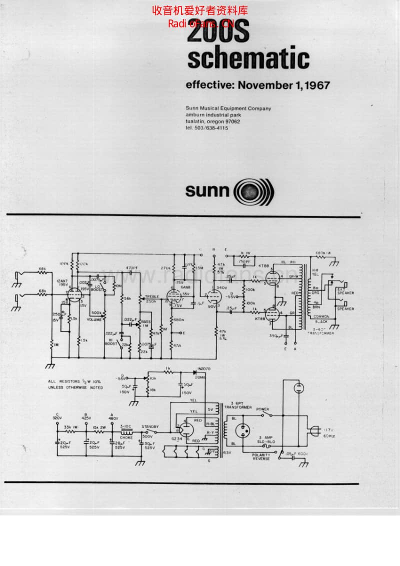 Sunn_200s2 电路图 维修原理图.pdf_第1页