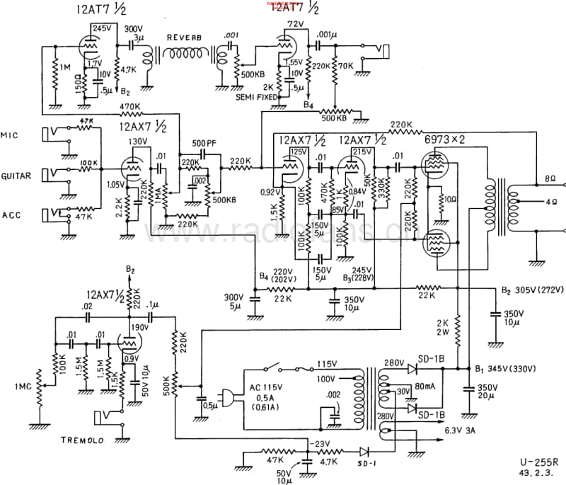 Univox255r 电路图 维修原理图.pdf_第1页