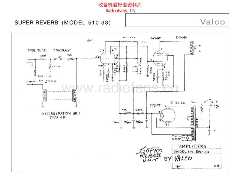 Valco_super_reverb_model_510_33 电路图 维修原理图.pdf_第1页