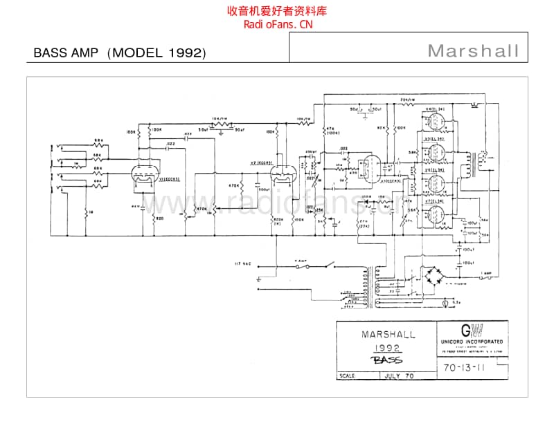 Marshall_bass_amp_1992 电路图 维修原理图.pdf_第1页