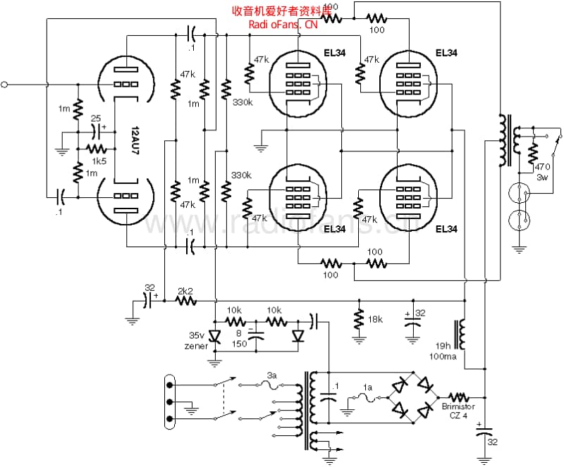Vox_ac100_poweramp 电路图 维修原理图.pdf_第1页