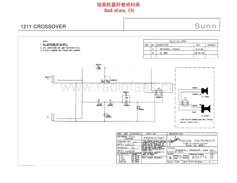 Sunn_1211_1225_1226_1228_crossover 电路图 维修原理图.pdf_第1页