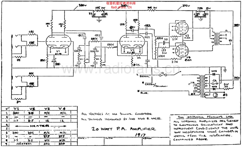 Marshall_20w_1917 电路图 维修原理图.pdf_第1页