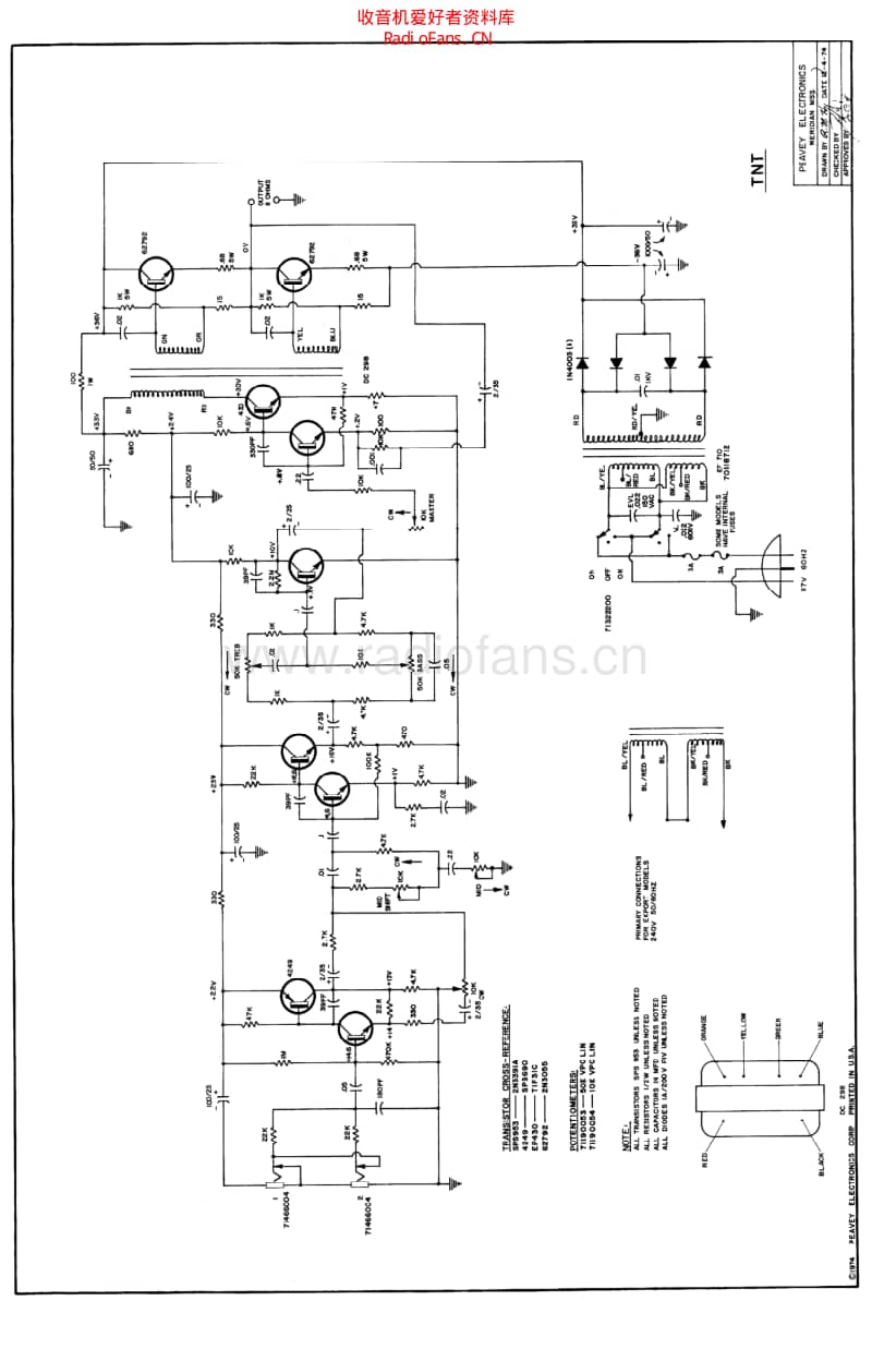 Peavey_tnt_100_1974 电路图 维修原理图.pdf_第1页