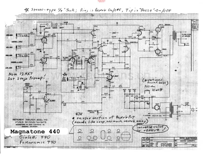 Magnatone_440 电路图 维修原理图.pdf_第2页