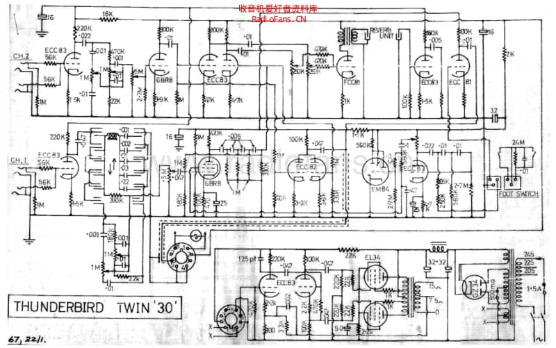 Selmer_tbird_twin_30w 电路图 维修原理图.pdf_第1页