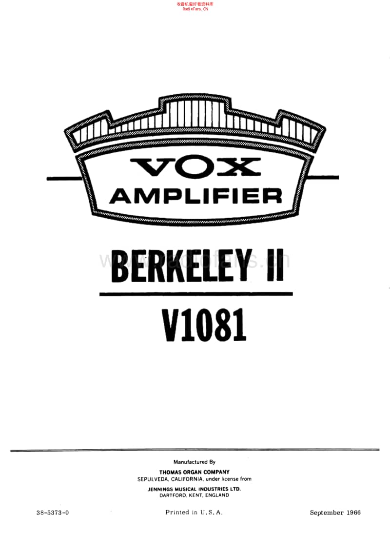Vox_berkley_ii_v1081 电路图 维修原理图.pdf_第1页