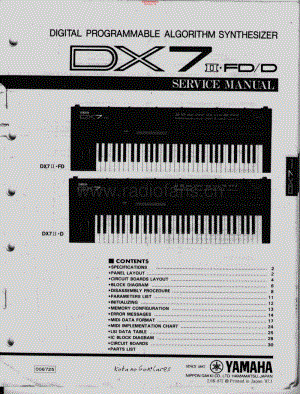 Yamaha_dx_7ii_fd_service_manual 电路图 维修原理图.pdf