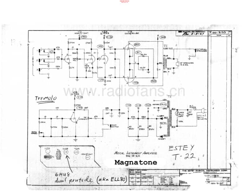 Magnatone_t_22 电路图 维修原理图.pdf_第1页