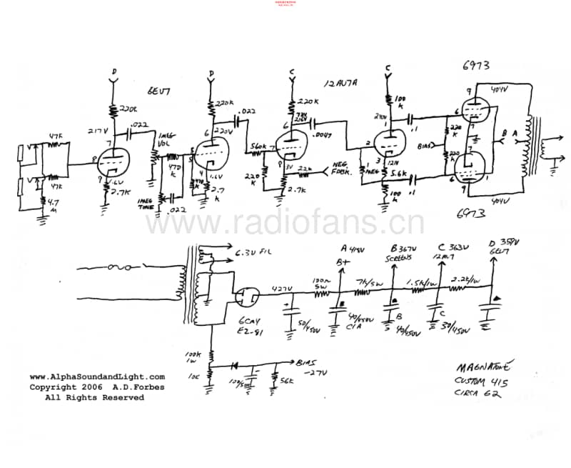 Magnatone_custom415_1962 电路图 维修原理图.pdf_第1页