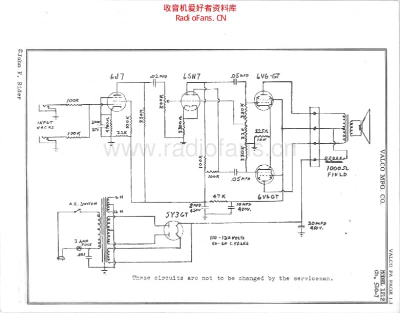 National_1212_circa_1953 电路图 维修原理图.pdf_第1页