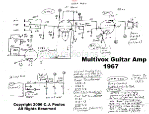 Multivox_guitaramp_1967_sch 电路图 维修原理图.pdf