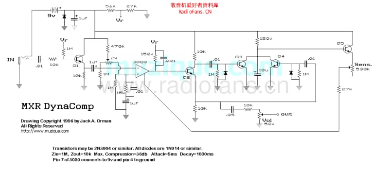 Mxr_dynacomp_compressor 电路图 维修原理图.pdf_第1页