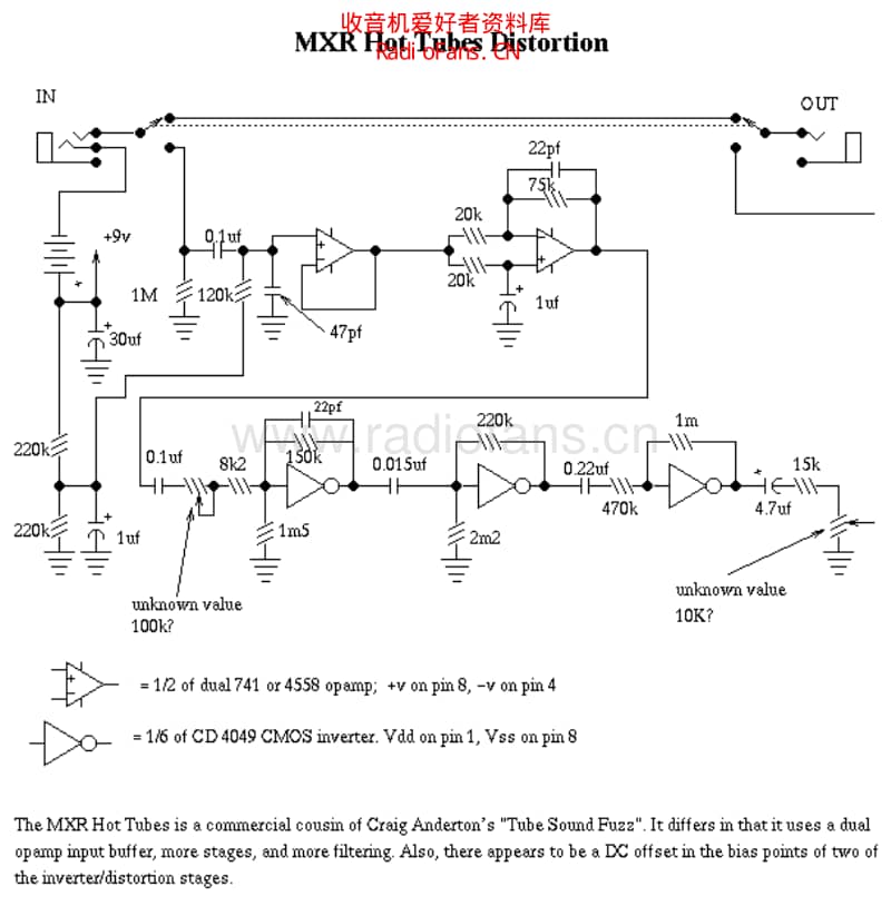 Mxr_hottube_distortion 电路图 维修原理图.pdf_第1页