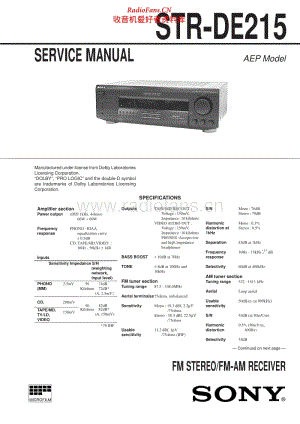 Sony-STRDE215-rec-sm 电路图 维修手册.pdf
