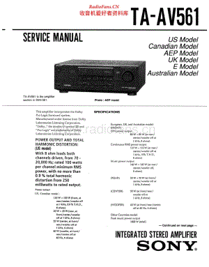 Sony-TAAV561-int-sm 电路图 维修手册.pdf