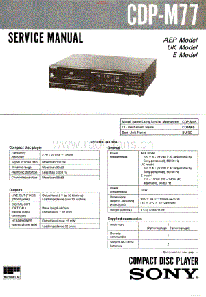 Sony-CDPM77-cd-sm 电路图 维修手册.pdf