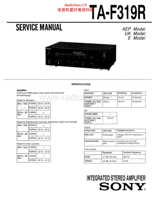 Sony-TA-F319R-Service-Manual(1) 电路图 维修手册.pdf