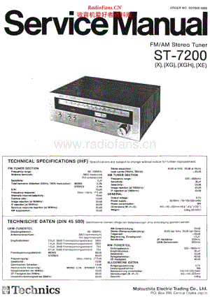 Technics-ST-7200-Service-Manual 电路图 维修手册.pdf