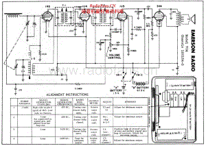 EMERSON - 704 - AM Portable Radio - Schematic Diagram and Adjustment 电路图 维修手册.pdf
