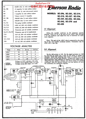 EMERSON - EC-301 - AM Radio - Schematic Diagram and Adjustment 电路图 维修手册.pdf
