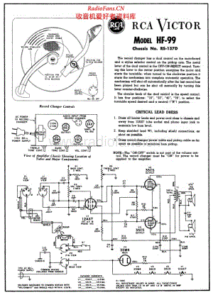RCA - HF99 - Mono Phonograph - Schematic Diagram 电路图 维修手册.pdf