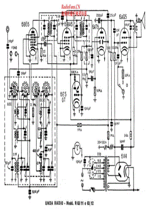 UNDA RADIO - 63-12 - AM-SW Radio - Schematic Diagram 电路图 维修手册.pdf